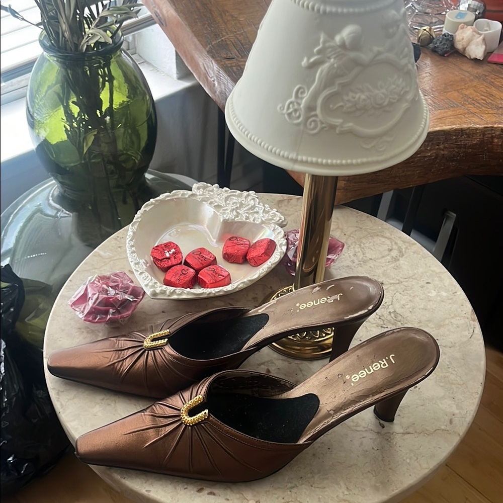 J.Renee Bronze Heeled Mules